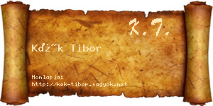 Kék Tibor névjegykártya