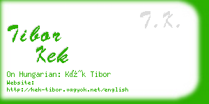 tibor kek business card